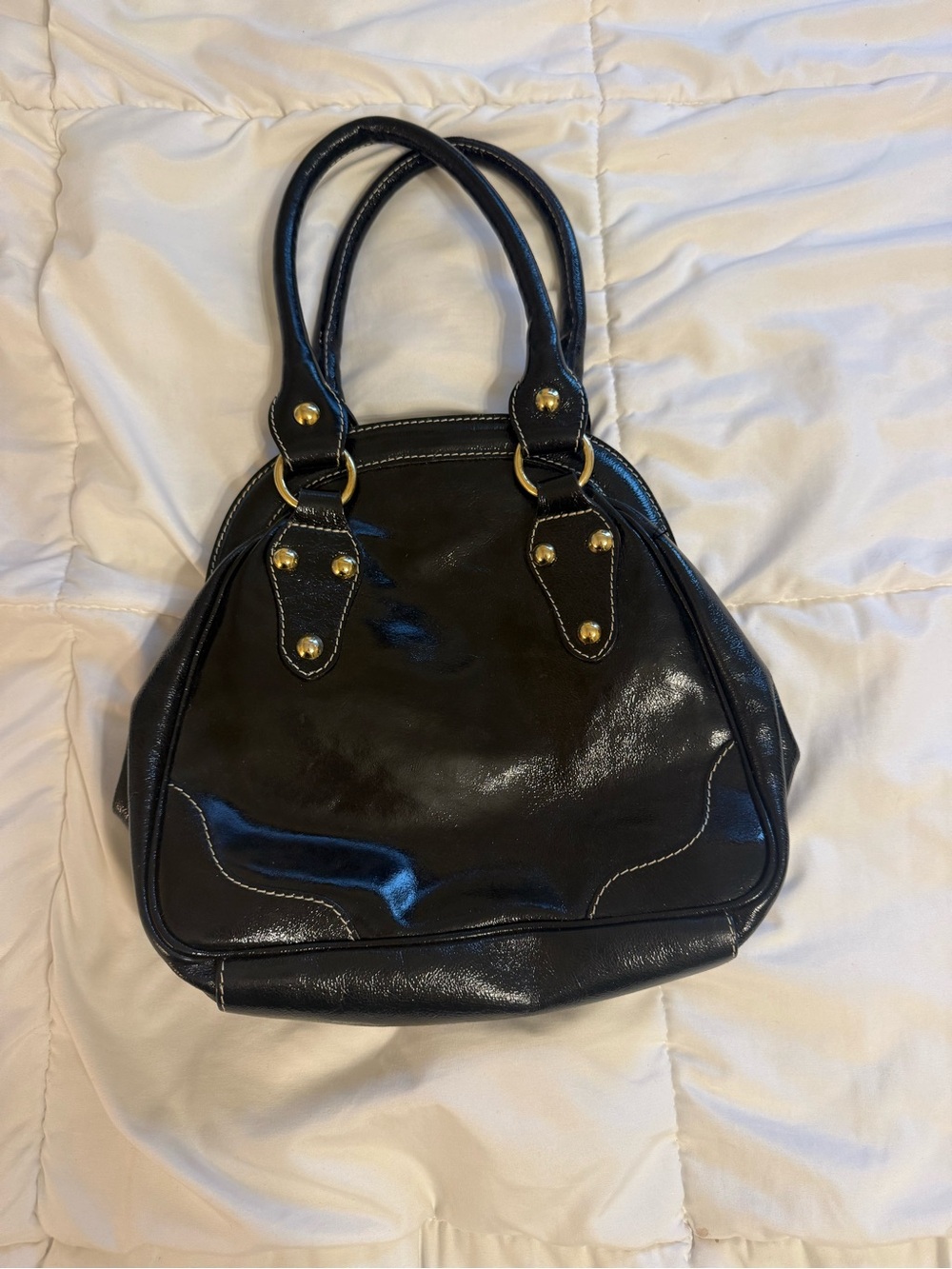 Classic Black Guia’s Patent Genuine Leather Shoulder Bag